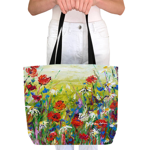 20% OFF - Tote Bag - Poppies and Daisies