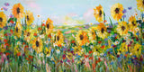 100x50cm Original painting on canvas - Sunflower delight