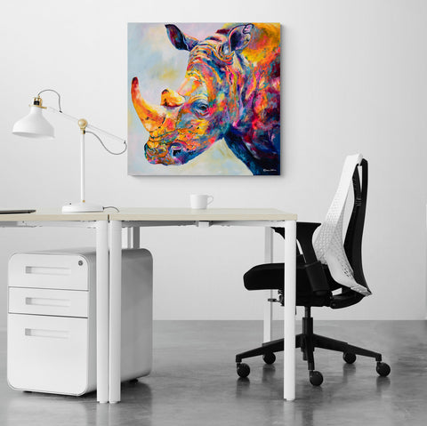 Canvas Print of 'Reggie Rhino'