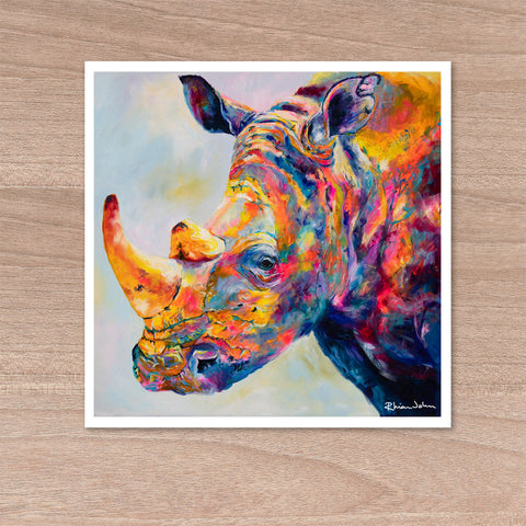 Print on Paper of 'Reggie Rhino'