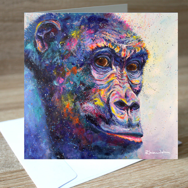 Coco Gorilla blank greetings card