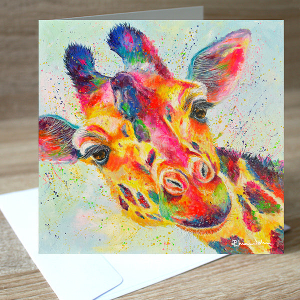Ziggy Giraffe blank greetings card