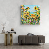 80x80cm Original painting on canvas - Sunflowers