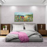 150x75cm Original painting on canvas. Beachfront Hideaway