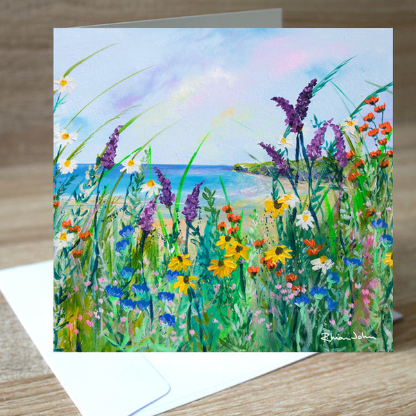 Beachside Meadows blank greetings card