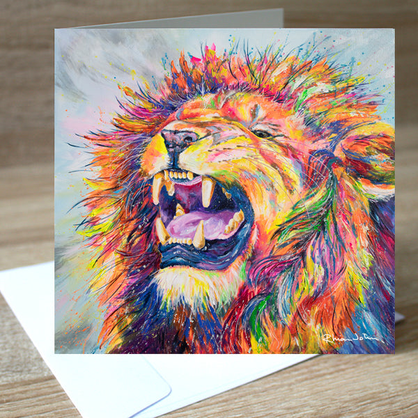 Rory Lion blank greetings card