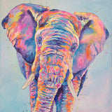 80x80cm Original painting on canvas - Splash Elephant