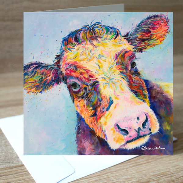 Butterscotch Cow blank greetings card