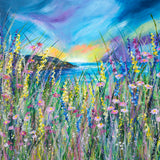 70x70cm Original Painting Twilight Bay