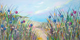 100x50cm Original painting on canvas - Sunlit Pathway