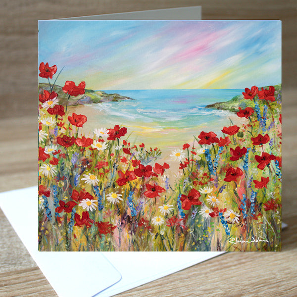 Scarlet Bay blank greetings card