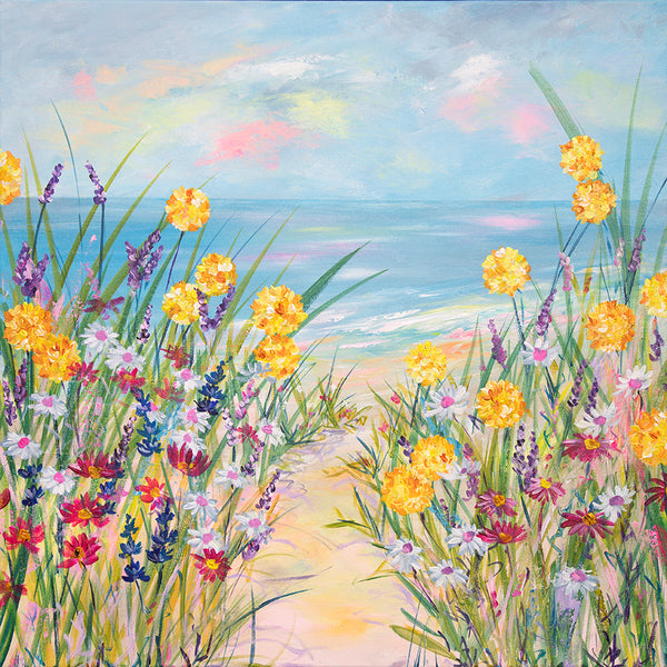 60x60cm Original Painting To the Beach