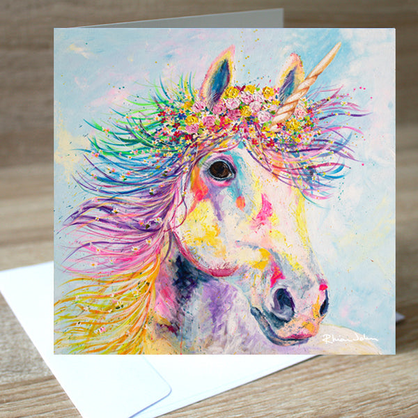 Unicorn blank greetings card