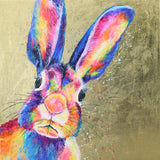 80x80cm Original painting on canvas - Sparkle Hare