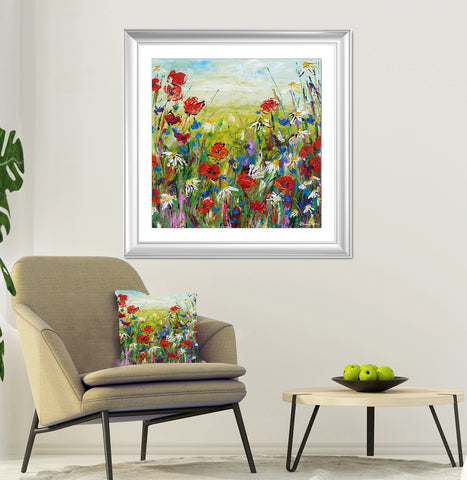 Print on Paper of 'Poppies and Daisies'