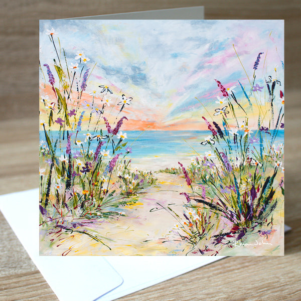 In The Breeze' blank greetings card