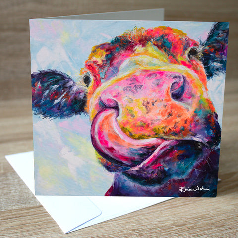 Ethel Cow blank greetings card