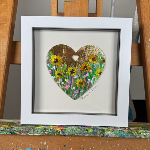 Framed Mini Original Heart Painting - 13