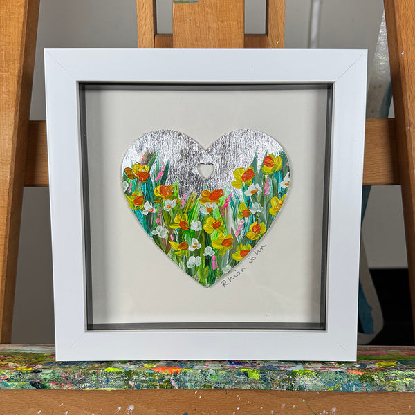 Framed Mini Original Heart Painting - 14