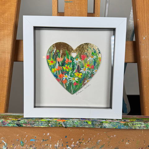 Framed Mini Original Heart Painting - 18