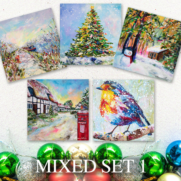 Christmas Cards, Pack of 5 - Mixed Set 1