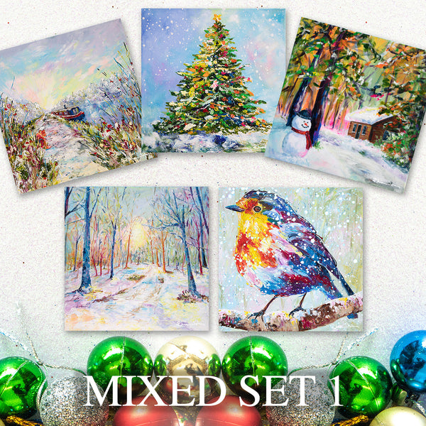 Christmas Cards, Pack of 5 - Mixed Set 1
