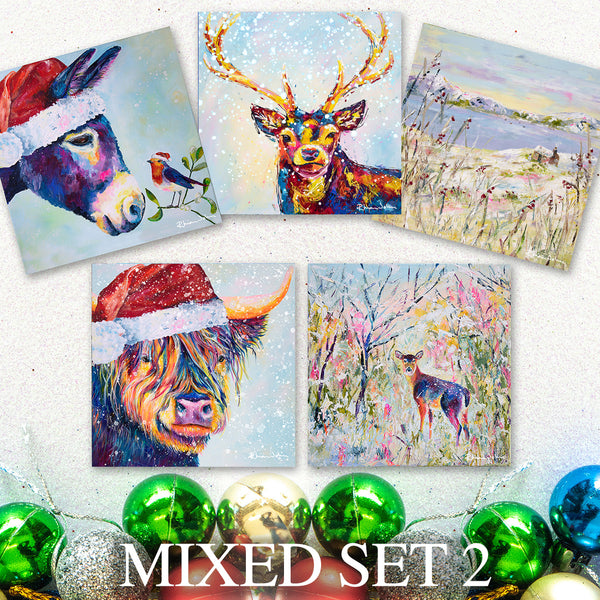 Christmas Cards, Pack of 5 - Mixed Set 2