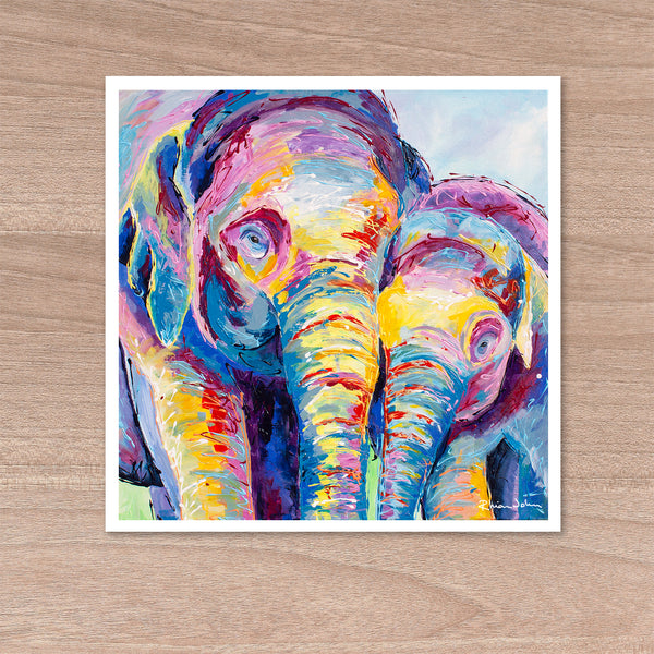 66% OFF - NOW £20 - Print on Paper of Elephants Together