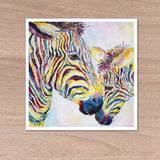 Print on Paper of Two Zebras