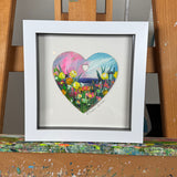 Framed Mini Original Heart Painting - 3