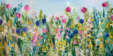 100x50cm Original painting on canvas - Summer Meadow