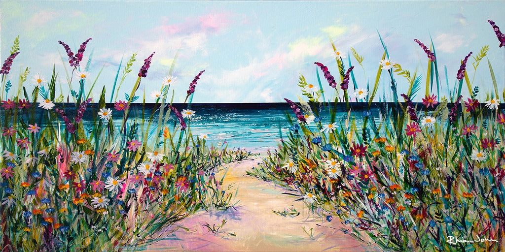 Canvas Print of 'Beach Bliss' Rhian John Paintings