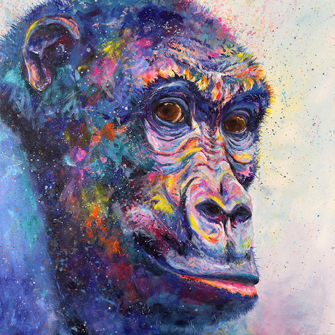 80x80cm Original painting on canvas - Coco Gorilla