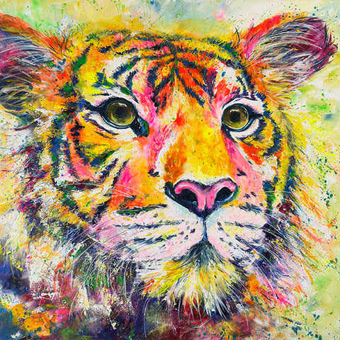 80x80cm Original painting on canvas - Malik Tiger