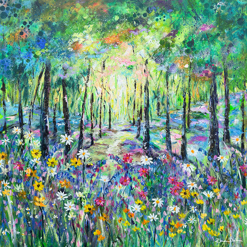 80x80cm Original painting on canvas - Whispers of Spring