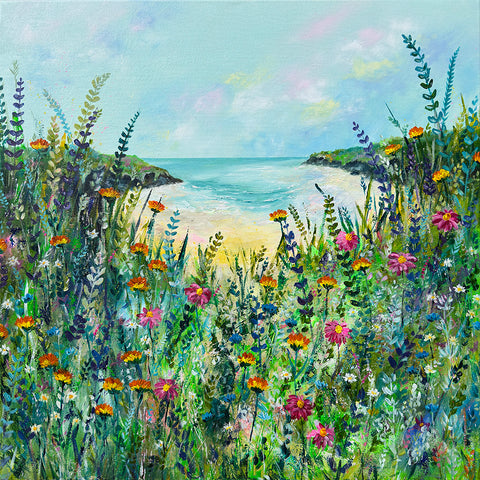 80x80cm Original painting on canvas - Blissful Bay