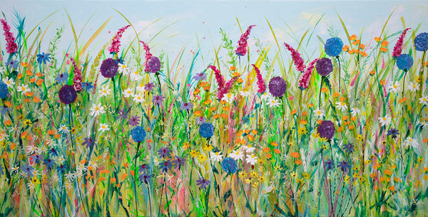 140x70cm Original painting on canvas - Whispering Meadow