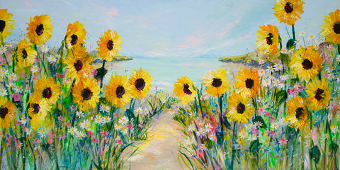 160x80cm Original painting on canvas - Sunflower Cove