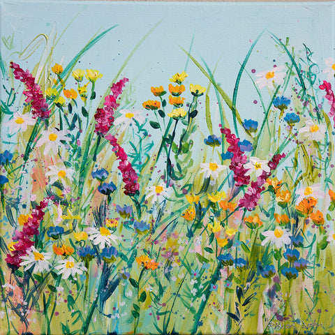 40x40cm Original painting on canvas - More Meadow Medley