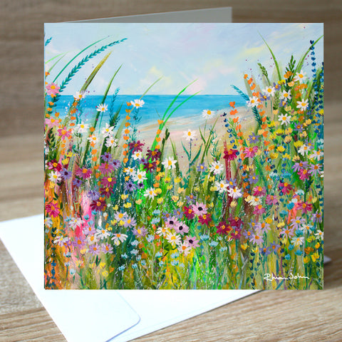 Summer Blooms blank greetings card