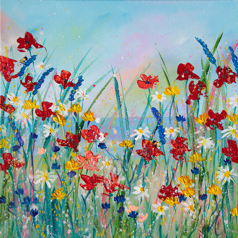 40x40cm Original painting on canvas - Poppies