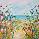 70x70cm Original Painting Beach Trail