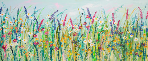 120x50cm Original Painting - Whispering Meadow