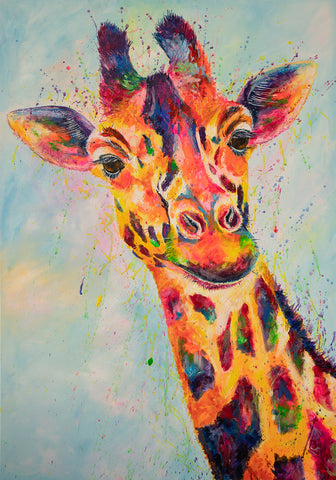 100x70cm Original painting on canvas - Zephyr giraffe