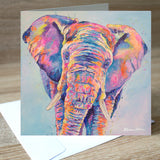 Splash Elephant blank greetings card