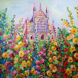 70x70cm Original Painting Winchester Cathedral