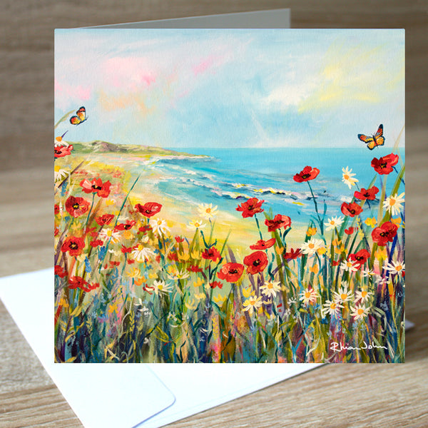 Butterfly Beach blank greetings card