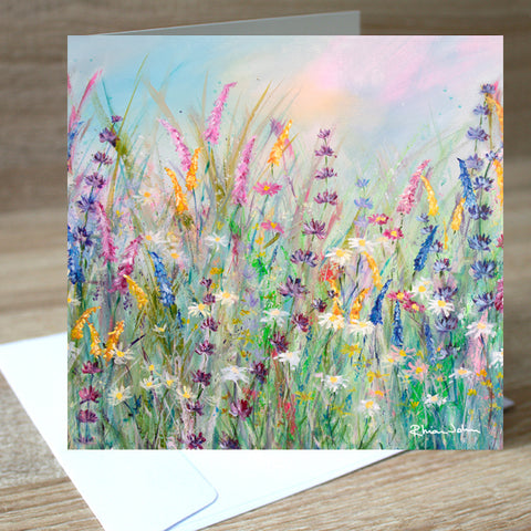 Dancing Meadow blank greetings card