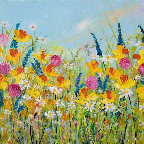 40x40cm Original painting on canvas - Daffodils
