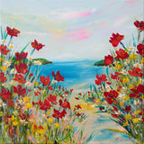 40x40cm Original painting on canvas - Poppies